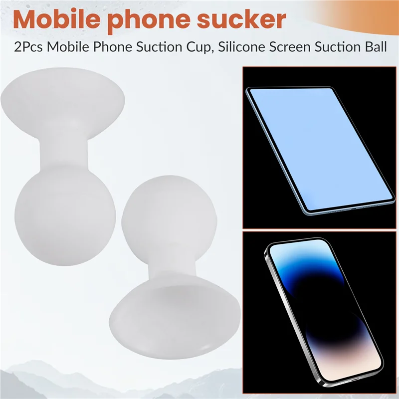 A003 2Pcs Mobile Phone Suction Cup, Silicone Screen Suction Ball, Lazy Desktop Suction Cup Holder, Mobile Phone Repair Tool