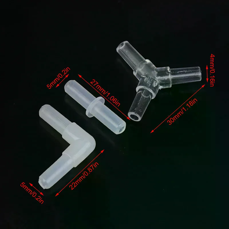 10Pcs Aquarium Airline Tubing Connectors Plastic Valve Joints Fish Tank Transparent Air Tube Adapters For 4CM ID Air Line Hose