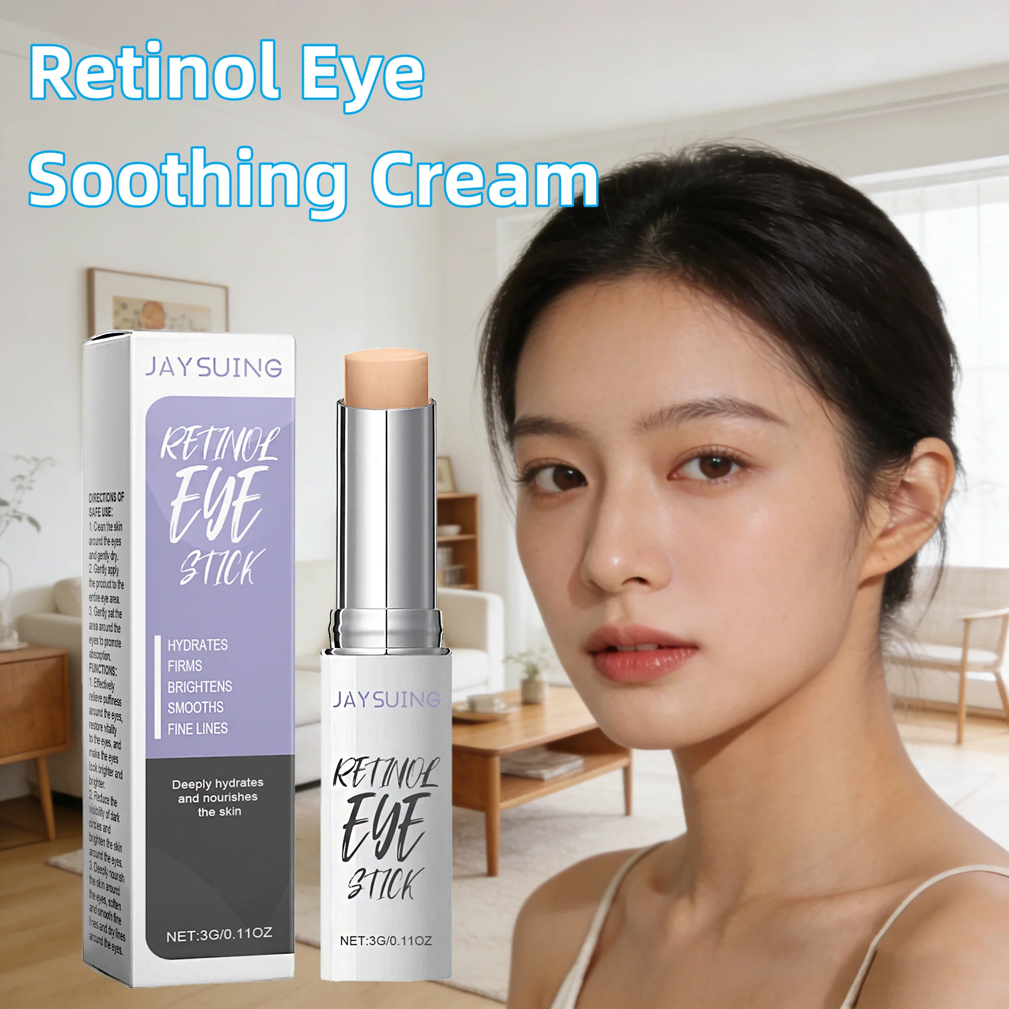 JAYSUING Retinol Eye Sooth Cream Deep Hydrate Remove Dark Circles Reduce Fine Line Firm Skin Improve Roughness Eye Nourish Cream