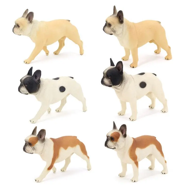 Modelo de Bulldog de simulación, cachorro pequeño, adorno de escritorio, decoración de perro estático sólido
