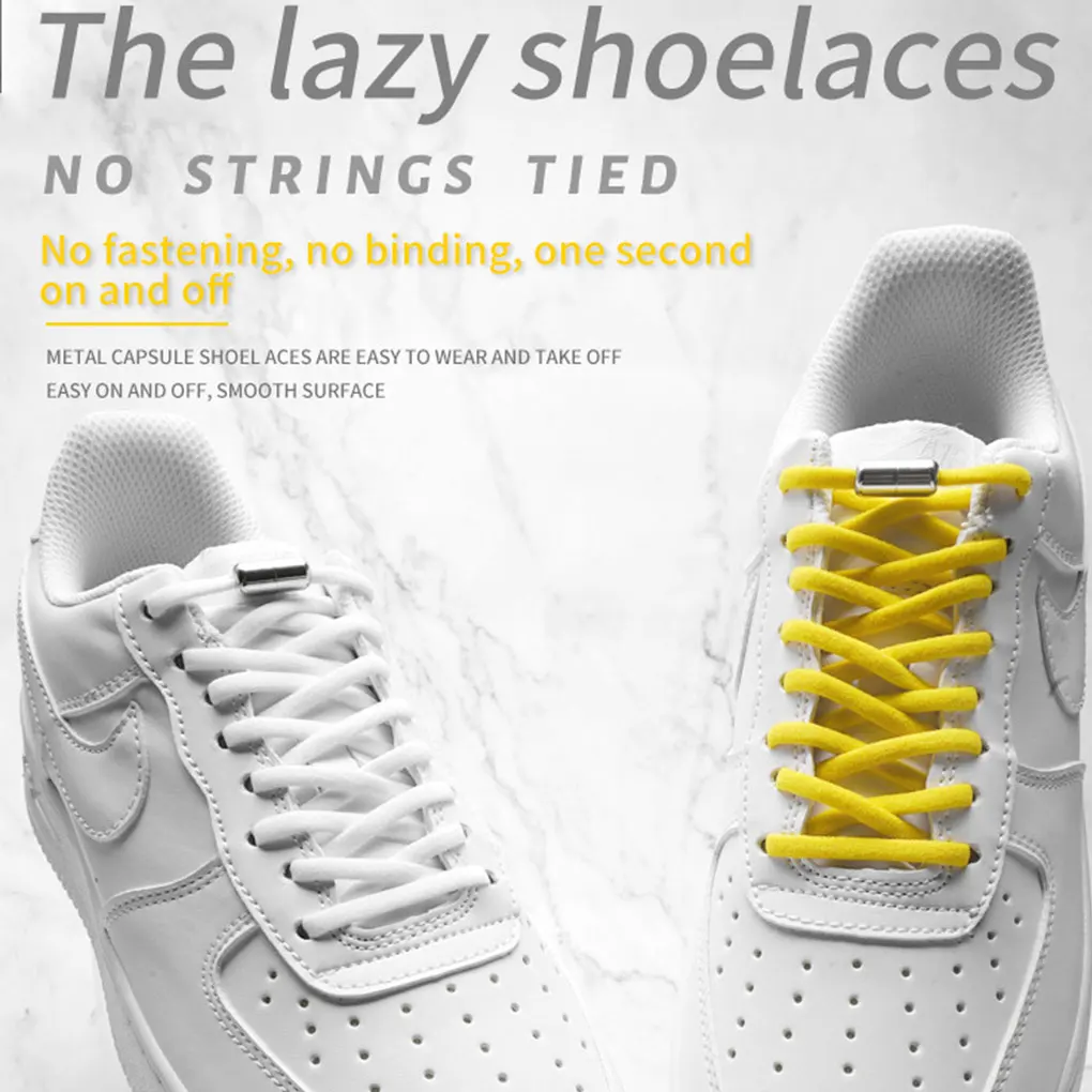 2 Pieces Sneakers Shoelace Simple Design Shoe Lace Elastic Shoes String