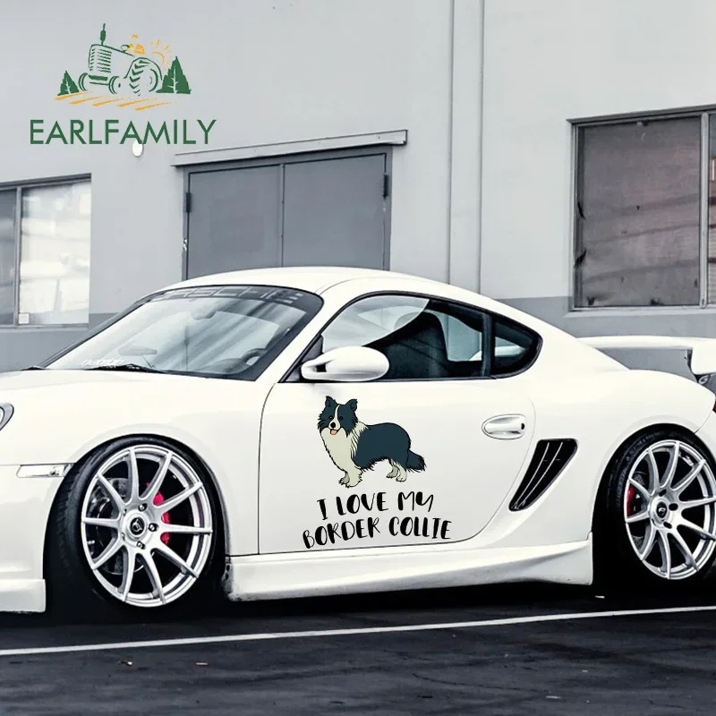 

EARLFAMILY 43 см x 42 см для бордер-колли, автомобильные наклейки, виниловый материал, наклейка, индивидуальная окклюзия мотоцикла, царапины для внедорожника JDM