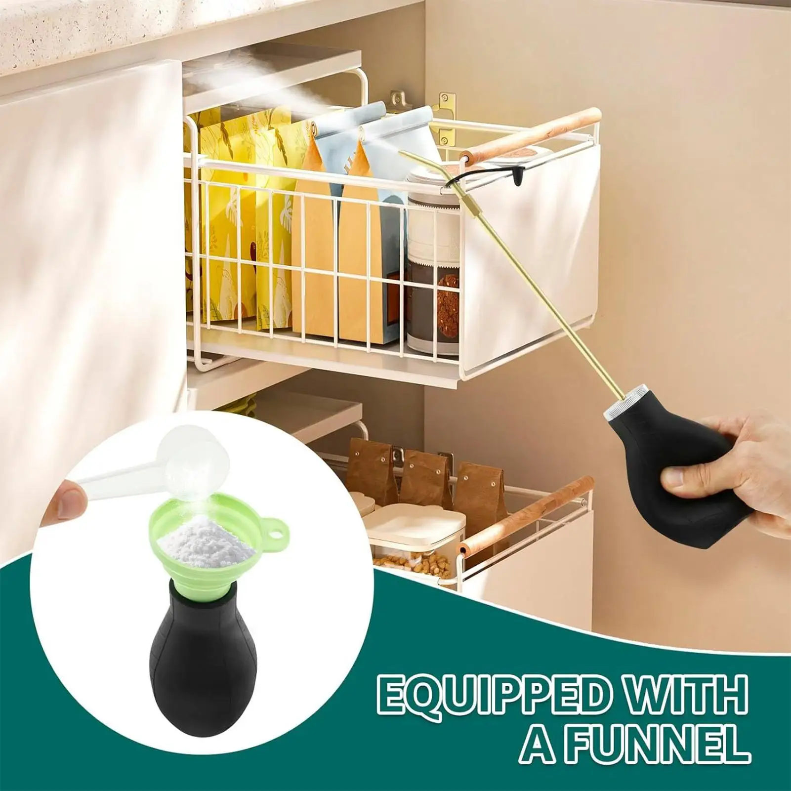Garden Powder Applicator Dispenser with Long Metal Tube Bulb Duster Sprayer Insect Duster for Home Powder for Organic Gardening