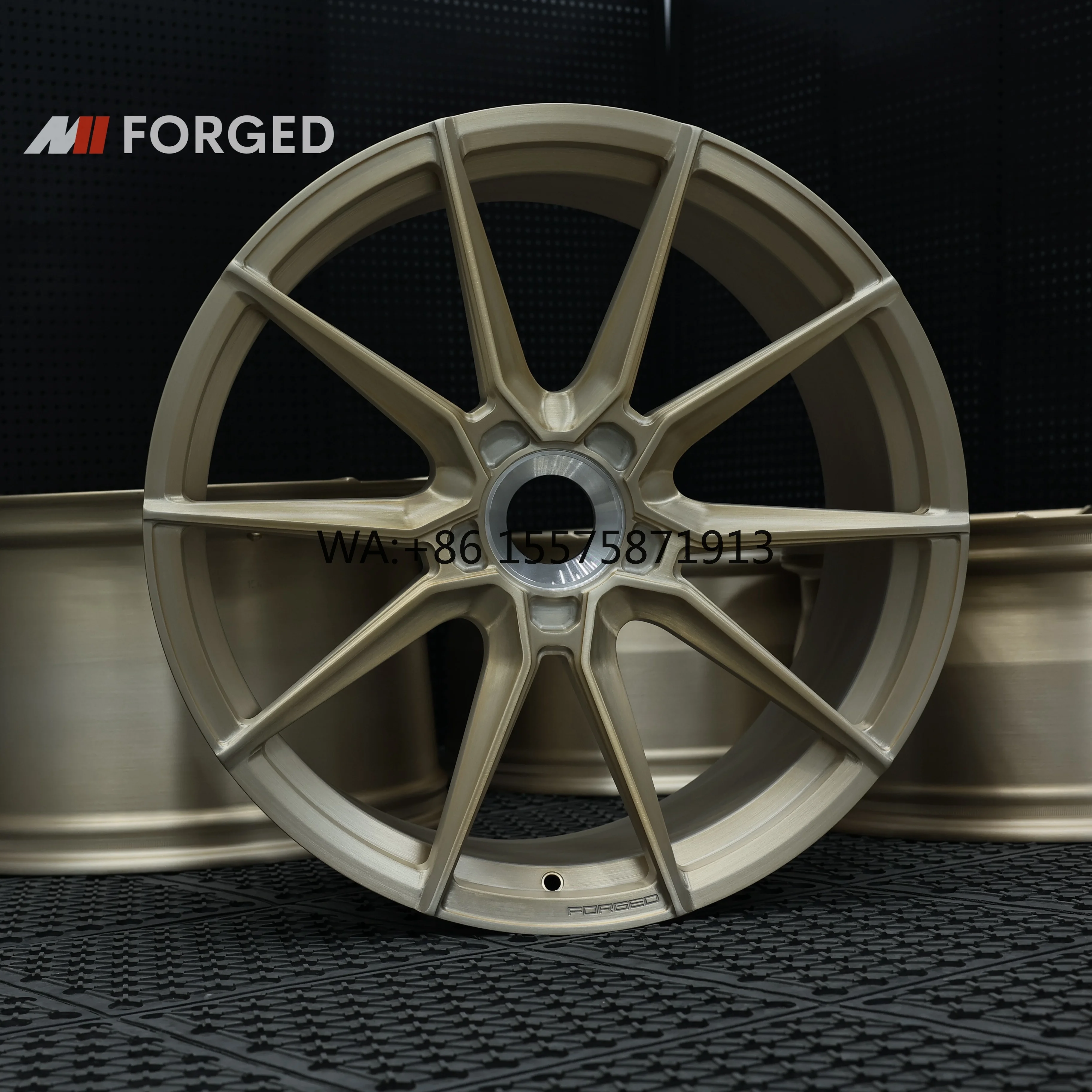

For Center Lock Wheels for Porshce 991 992 997 911 GT3 GT3RS 19 20 21 22 Inch Brushed Gold Fully Forged Rims