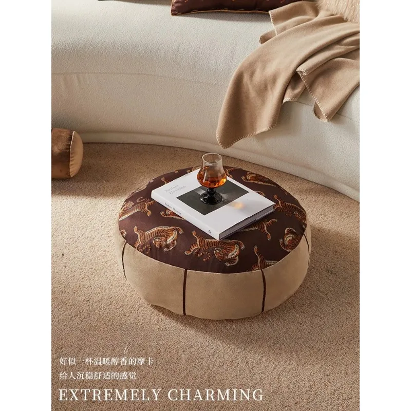 New Chinese-style medieval futon cushion, living room balcony, high-grade seat pier on the ground, winter meditation high-end lo