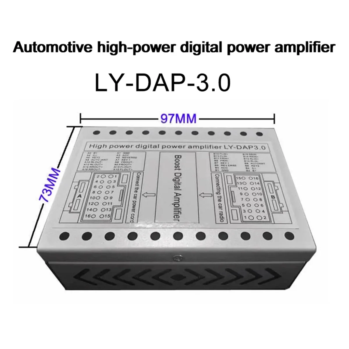 Amplificador Digital de alta potencia para coche, dispositivo de navegación para coche, Android, pantalla grande