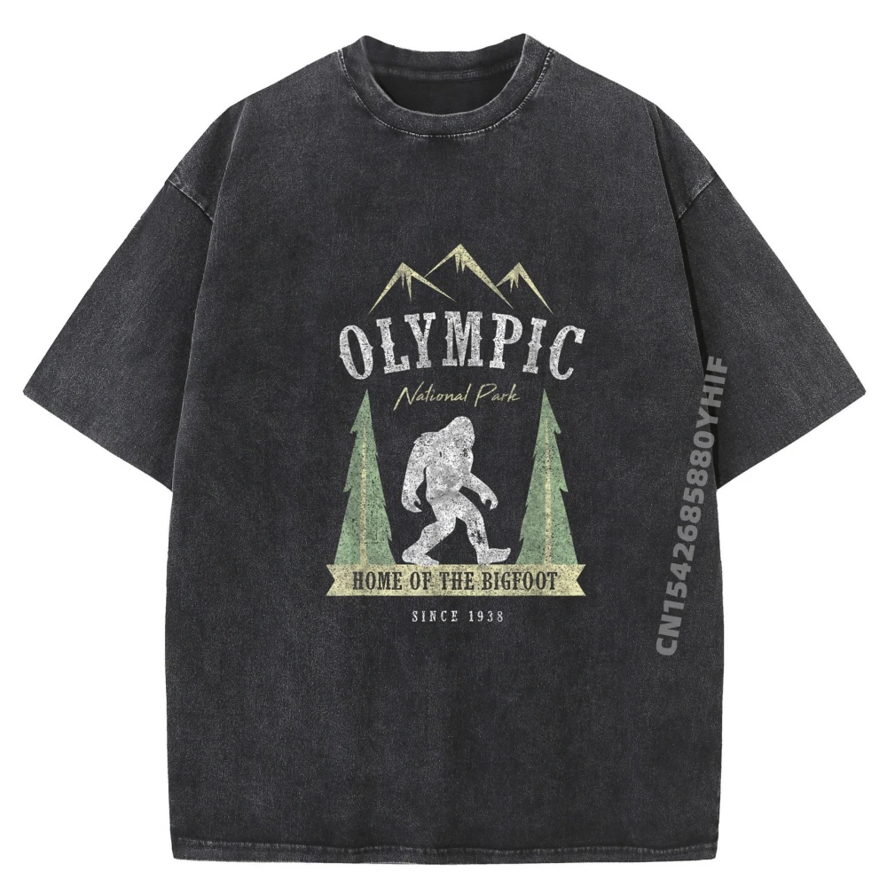 

Olympic National Park Shirt Bigfoot Washington Wholesale Tshirts 100 Pcs Camiseta Masculina Washed Tshirts Plus Size Outdoor