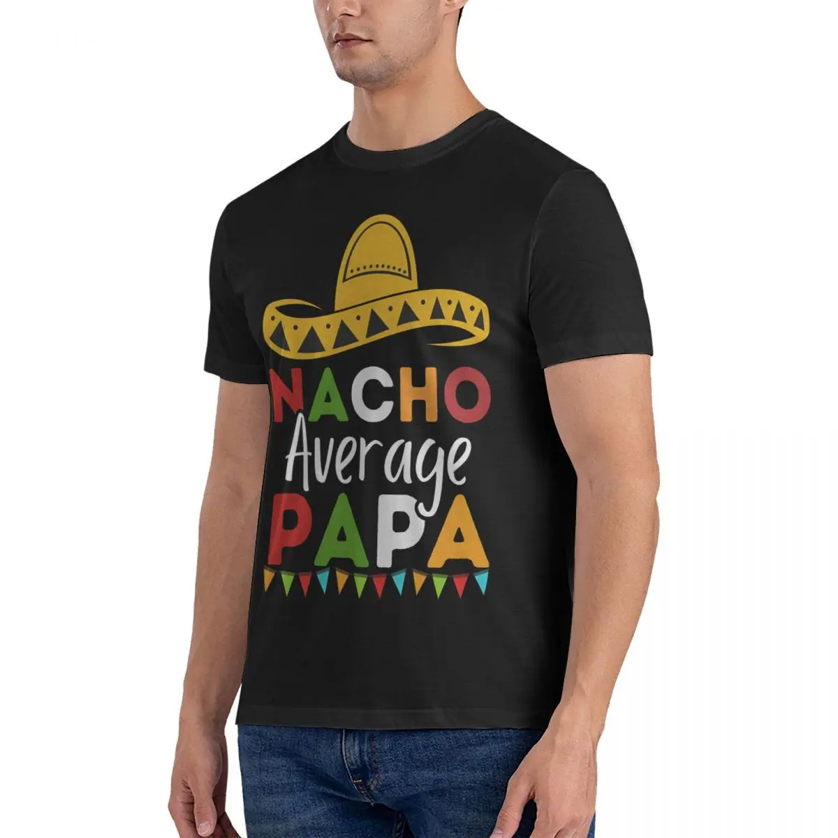 Leisure Nacho Average Papa Old Cinco De Mayo T-Shirts Men Crew Neck Pure Cotton T Shirts Mexico Short Sleeve Tees Summer Clothes