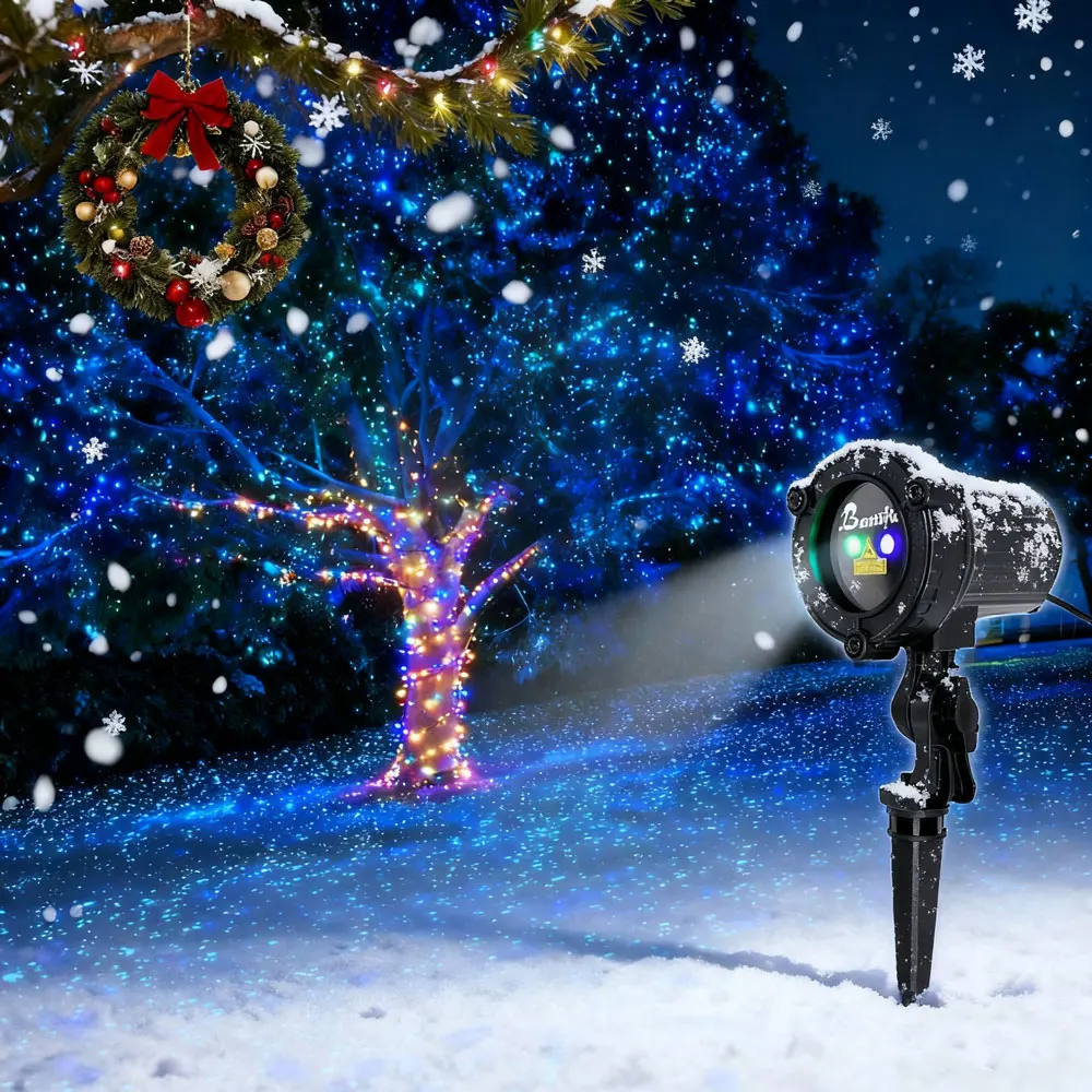 Twinkling Dancing Christmas New Year Lights for Outdoor, Remote Control Waterproof Blue Green Street Lawn Garden Stake Light