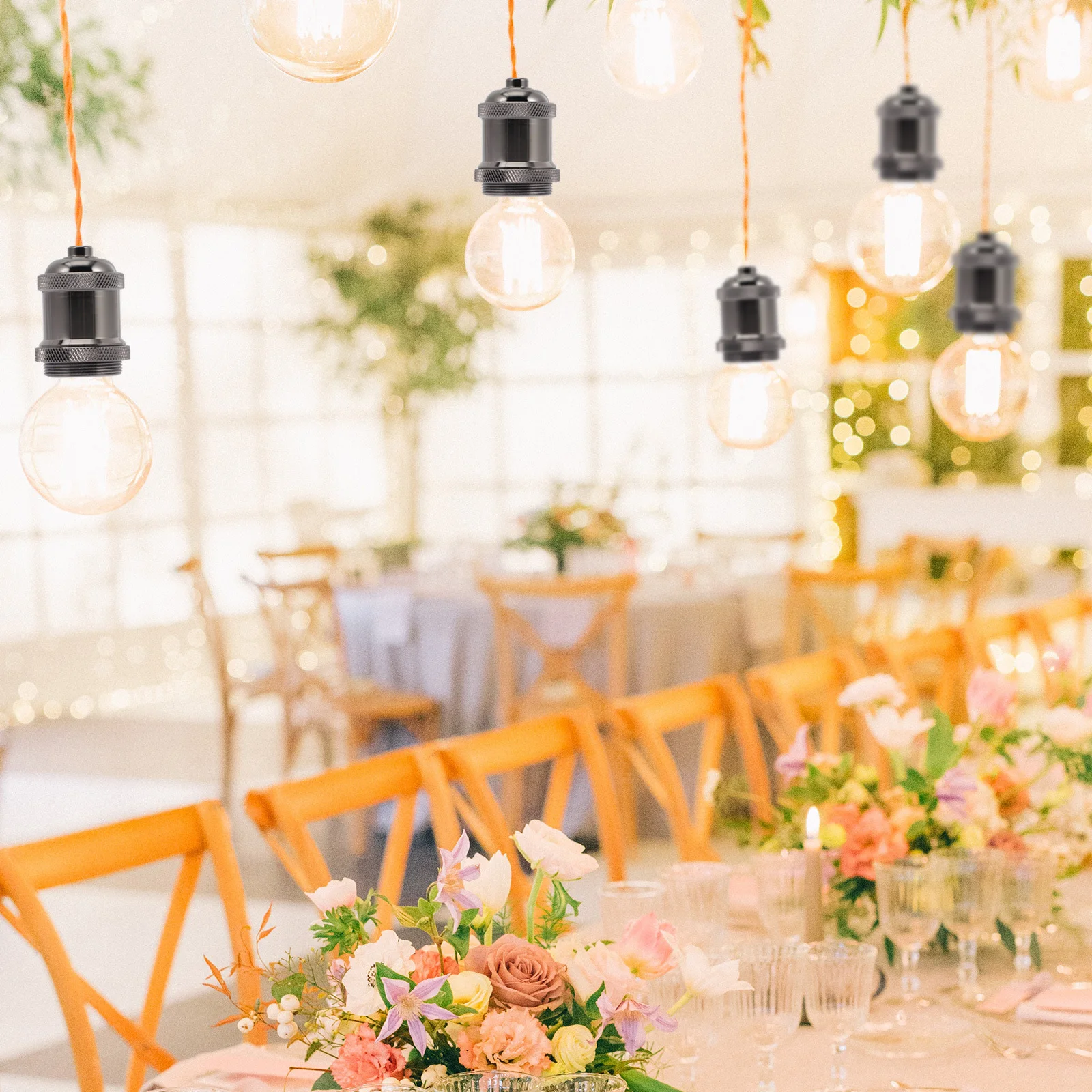 

E27 Vintage Thread Lamp Holder Ceiling Mounted Light Bulb Socket Metal Light Socket Durable E27 Screw Bulb Holder