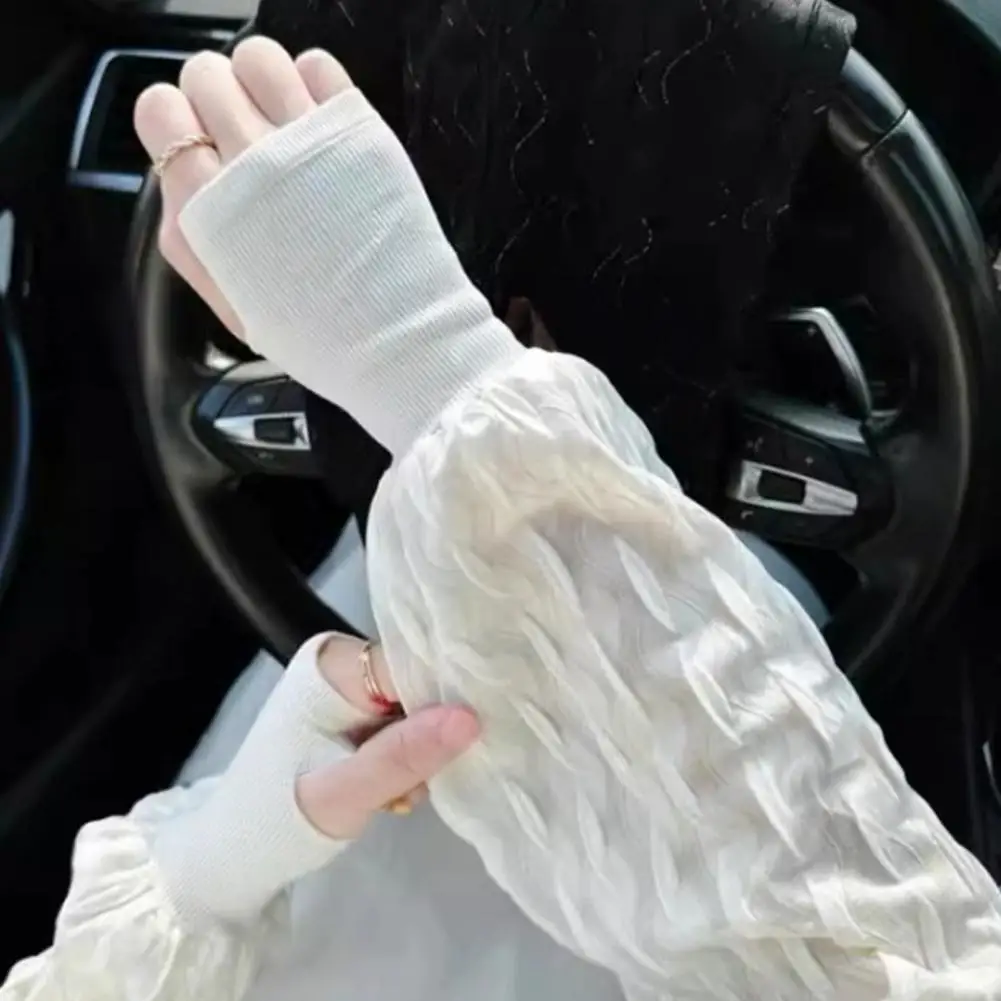 Sun Protection Arm Sleeves Ice Silk Arm Sleeves for Women with Uv Protection Thumb Hole Outdoor Cycling Covers Summer Long Loose