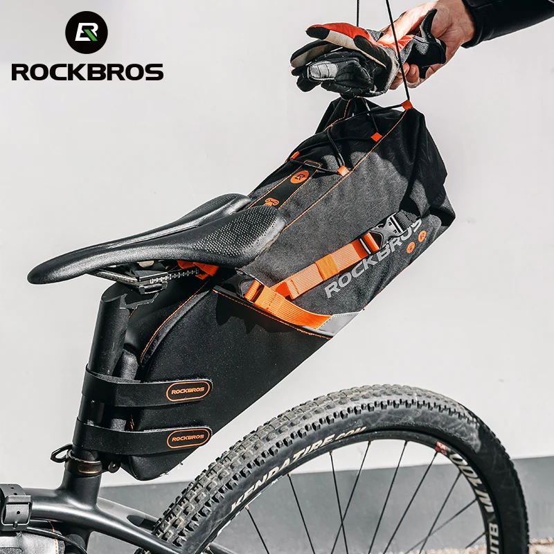 

ROCKBROS Bike Bags Waterproof MTB Road Bicycle Rear Bag 10L Big Capacity Trunk Travel Panniers Storage Cycling Bag Accessories