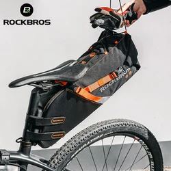 ROCKBROS Bike Bags Waterproof MTB Road Bicycle Rear Bag 10L Big Capacity Trunk Travel Panniers Storage Cycling Bag Accessories