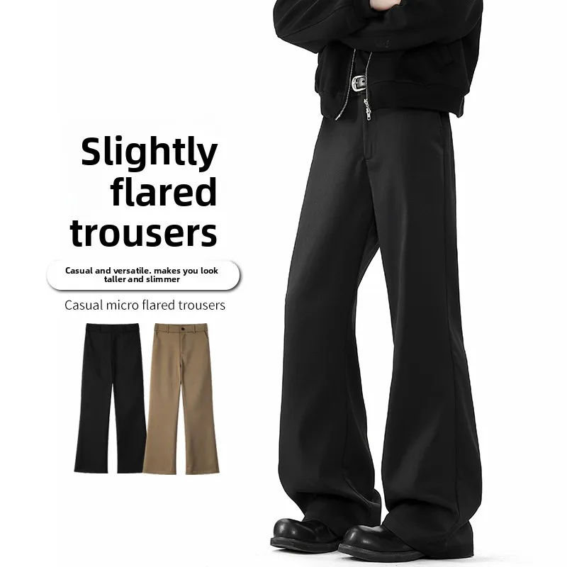 

Men's Casual Breathable Straight Leg Suit Pants Pure Color Commute Sle Comfortable Polyester Fiber Faionable Trousers