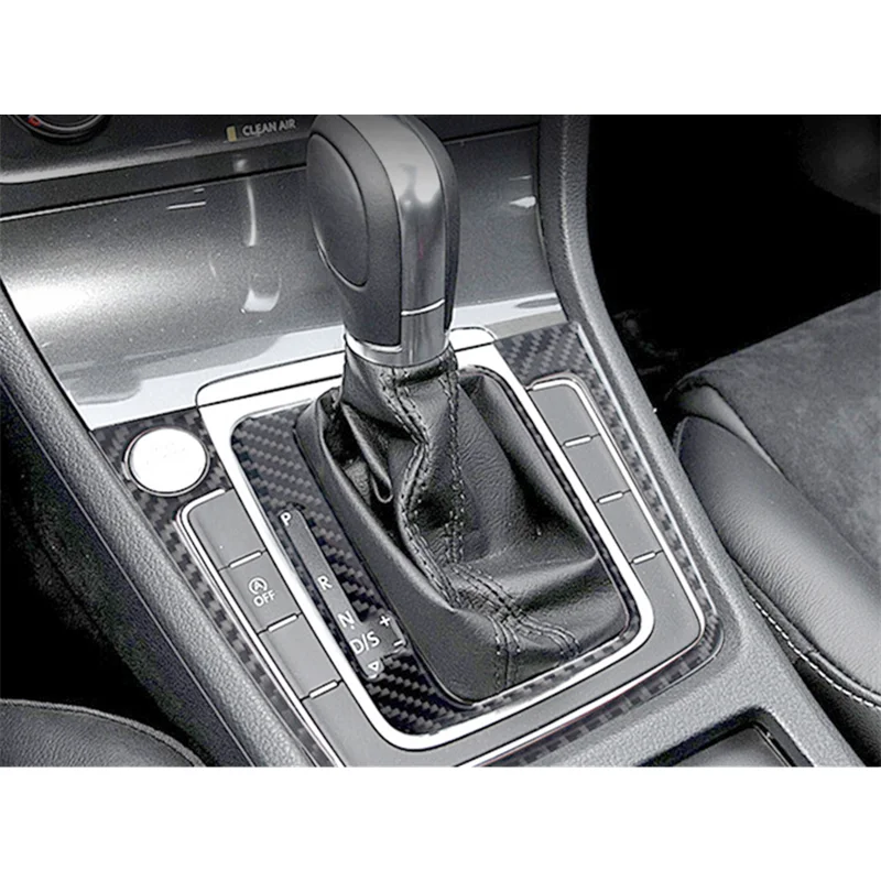 Carbon Fiber Gear Shift Panel Cup Holder Panel Decorative Stickers Trim Strip Cover For Volkswagen Golf 7 Interior Accessories