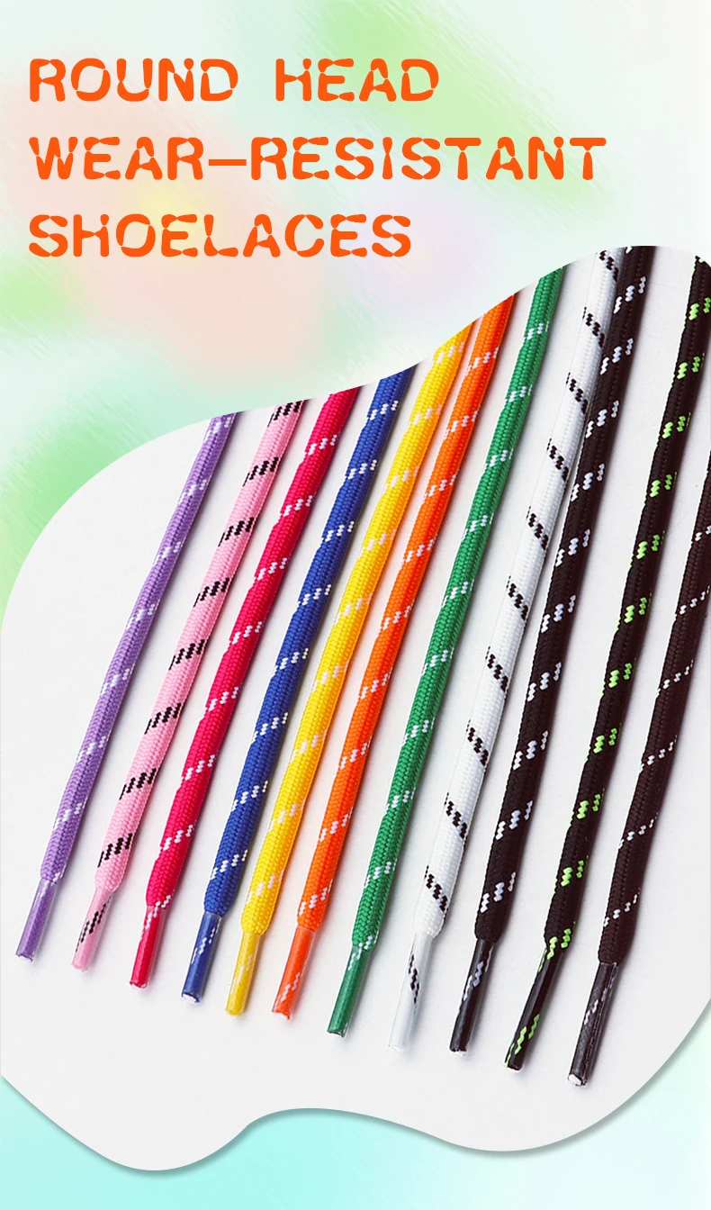 1 Paar 5 mm dicke, runde Schnürsenkel für Outdoor-Sportarten, Sneaker und Basketballschuhe, Länge 100/120/140/160 cm, Schuhzubehör. – Detail 1