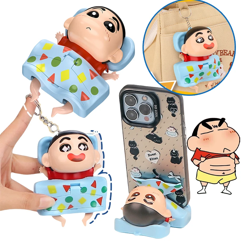 Подставка для телефона Crayon Shin-chan, модный брелок для защиты от падения, декоративный регулируемый держатель для телефона, кронштейн, настольная подставка в стиле аниме