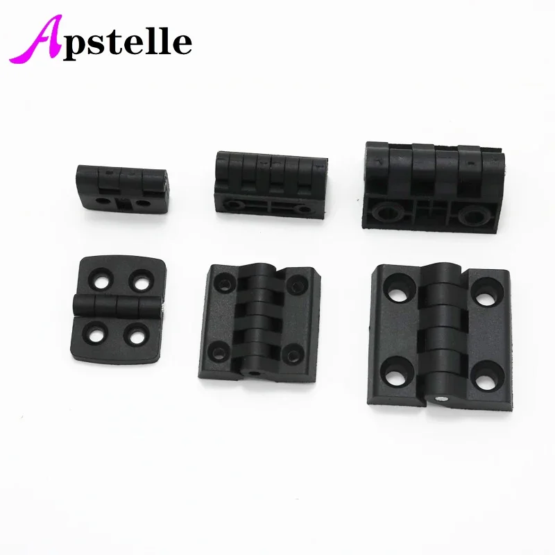 Apstelle 10PCS  Small Hinges Black Mini Plastic Door Bearing Butt Cabinet Drawer Jewellery Box ABS Hinge For Furniture Hardware image 4