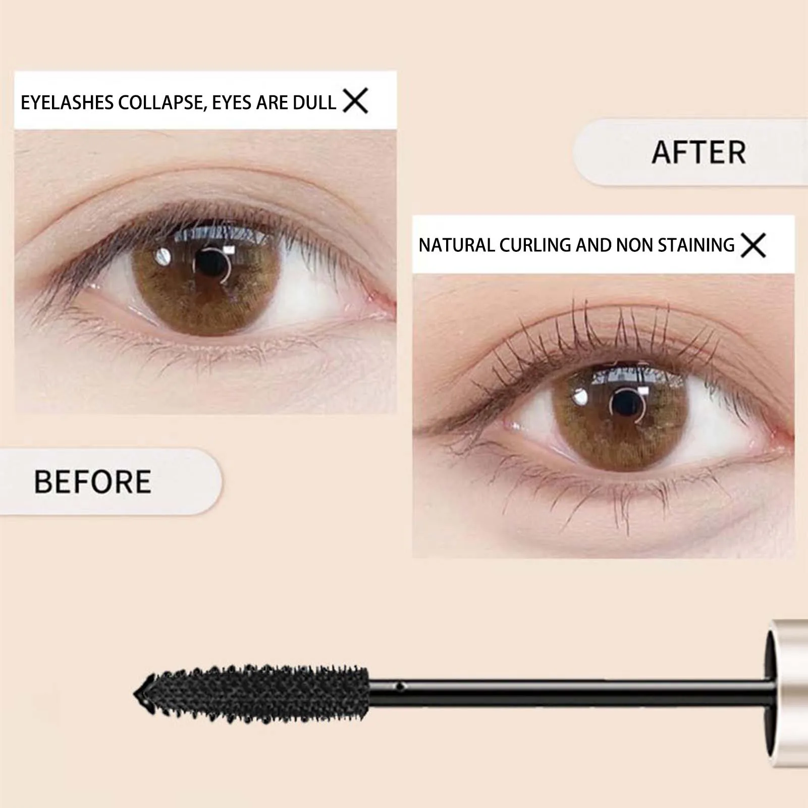 Mascara allongeant pour les voyages en plein air, mascara imperméable à séchage rapide, curling