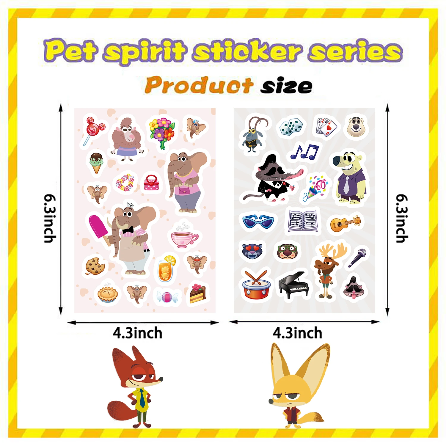 8 قطع من ملصقات Zootopia للمذكرات والكمبيوتر المحمول والأمتعة ولوح التزلج وملصقات كرتونية ممتعة لتزيين الهدايا الكلاسيكية