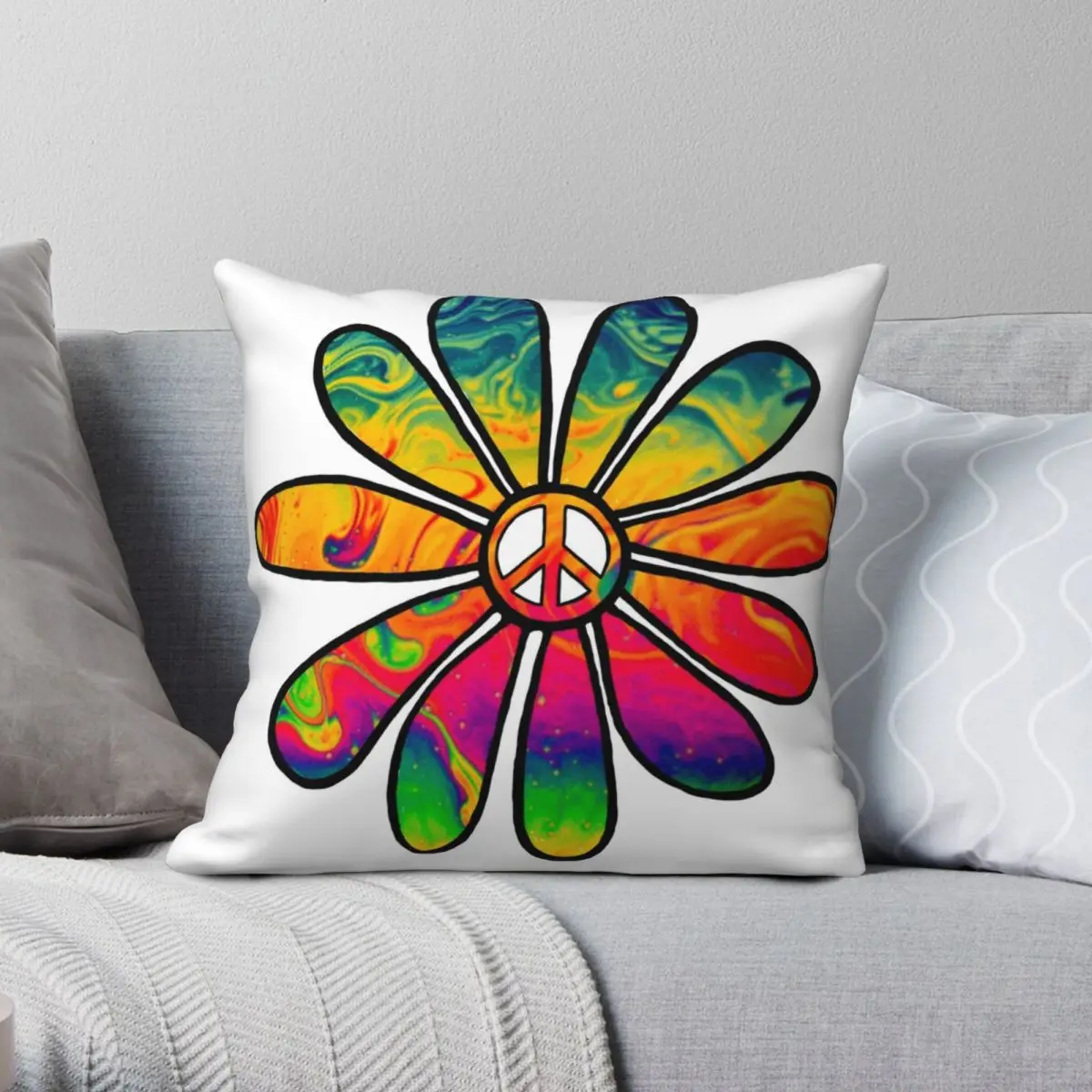 

Декоративная подушка в виде цветка Tie Die, искусственная подушка из полиэстера, льняной бархатной ткани с принтом на молнии, декоративная подушка для дома, искусственная Подушка, оптовая продажа