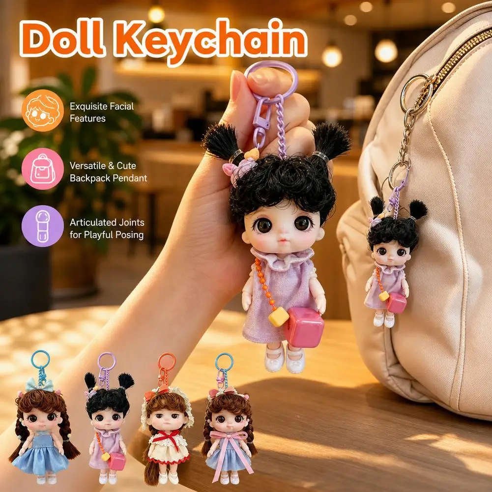 Cute 10cm Doll Keychain Bag Pendant for Bjd Doll Dolls for Girls Mini Dolls Mobile phone Decoration