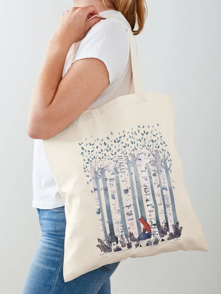 The Birches (in Blue) Tote Bag eco bag folding shopping trolley bag Custom tote men's
