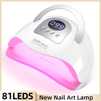 380W Big Power UV LED Nail Lamp For Manicure 81 LEDS Gel Drying Machine With Large LCD Touch Professional Smart Nail Dryer