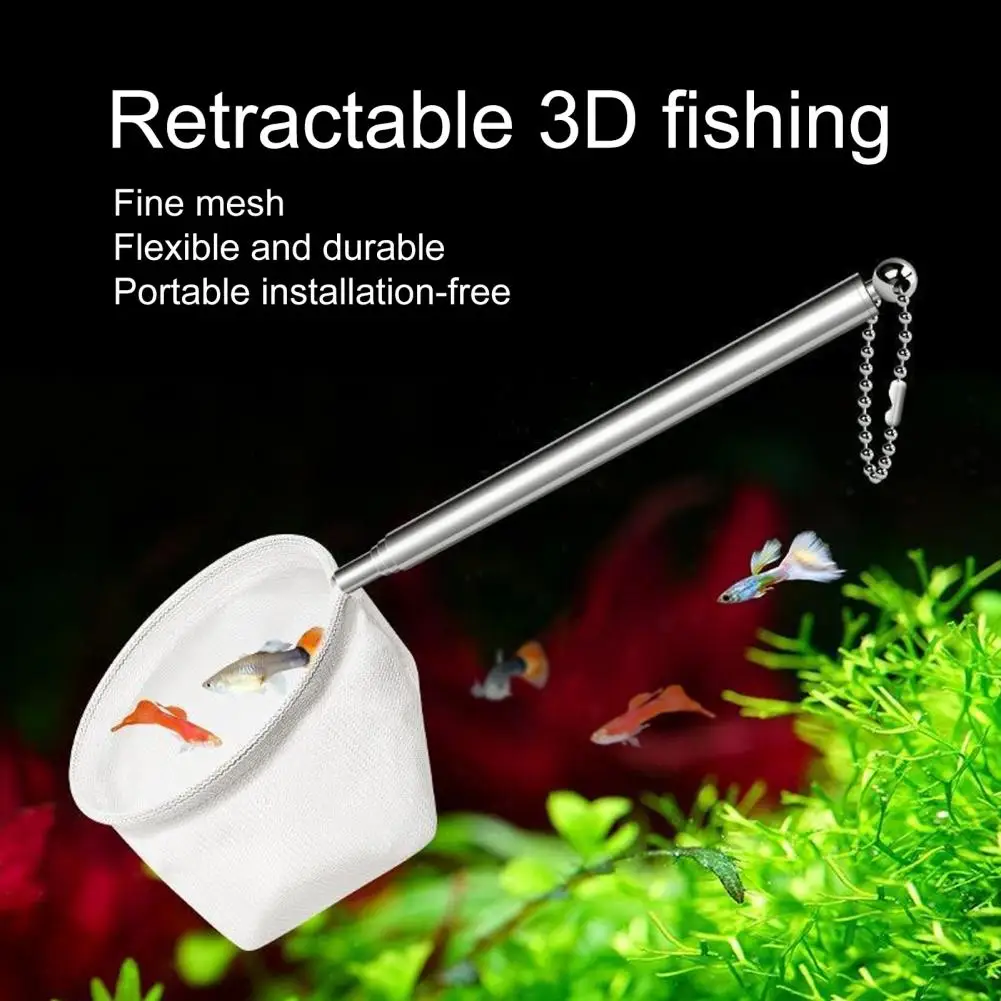 Aquarium Square Fishing Net Fish Tank Landing Net Fishing Net Fish Floating Objects Cleaning Pet Fish Extendable Fishing Nets