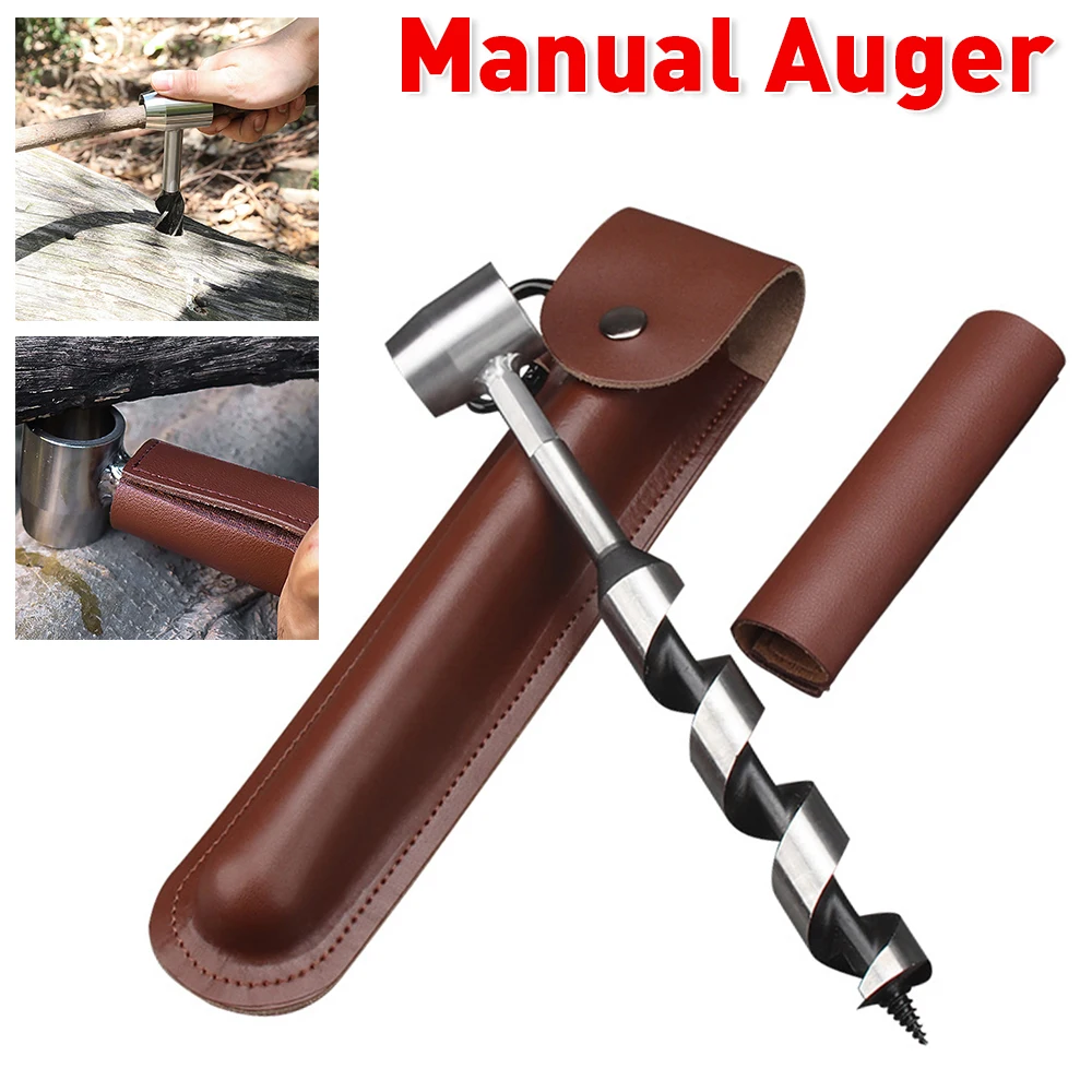 Outdoor Survival Hand Auger Drill Bits Multitool Survival Settlers Hand Wood Drill Punch Tools Bushcrafting Camping Accsesorios