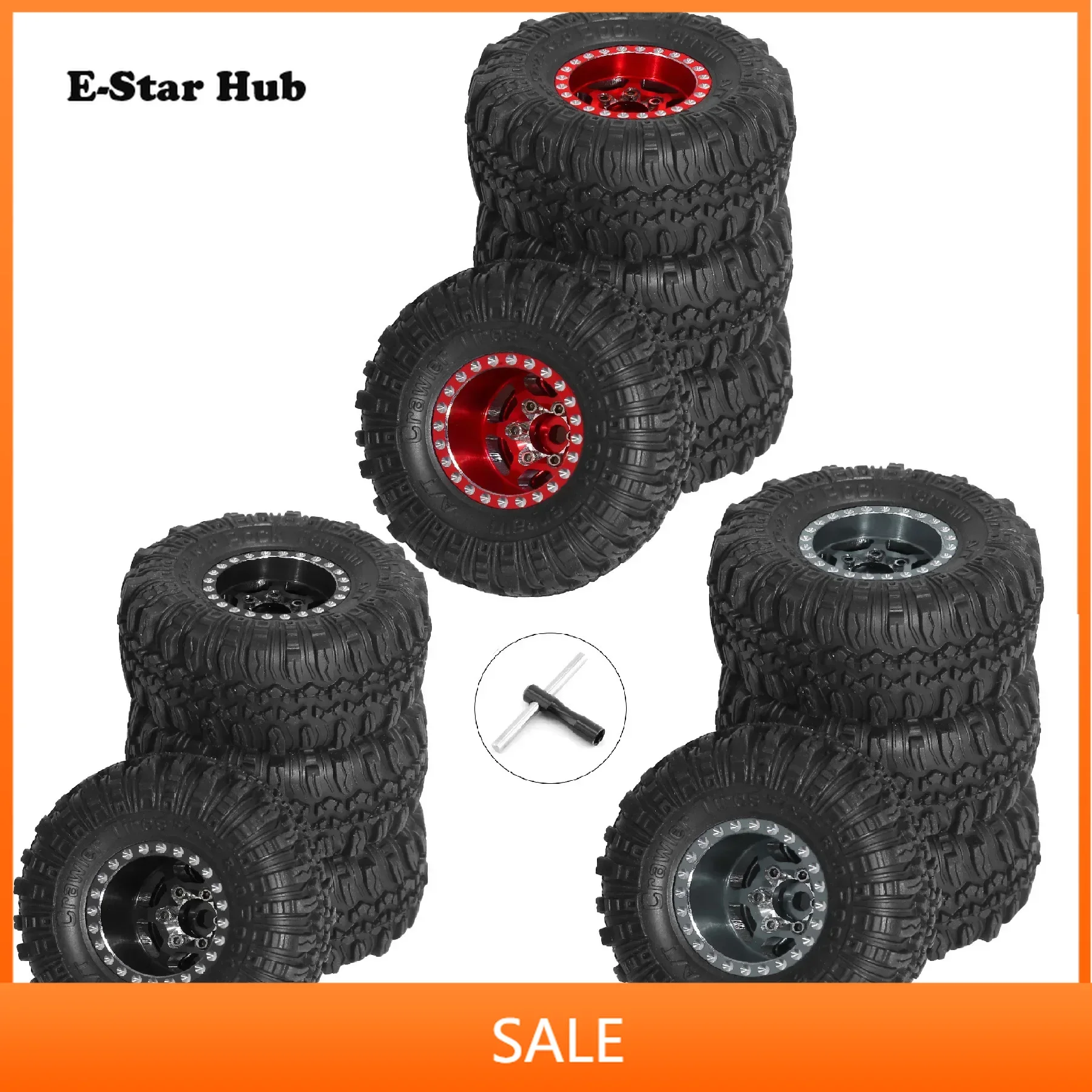 

4PCS 1.0" Wheels Hubs Tires Kit for 1/18 TRX4M Bronco Defender Upgrade Parts