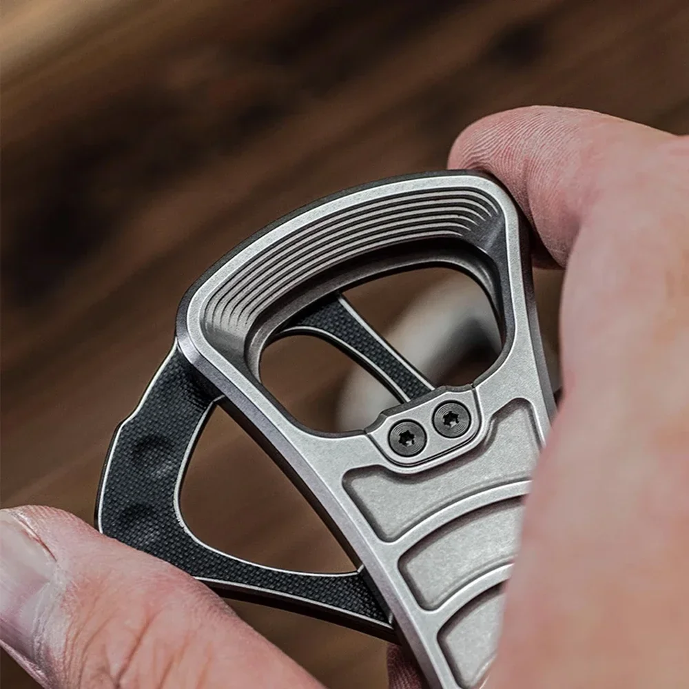 Titanium Alloy EDC Bottle Opener Decompression Push Card Fingertip Toy Portable Metal Keychain