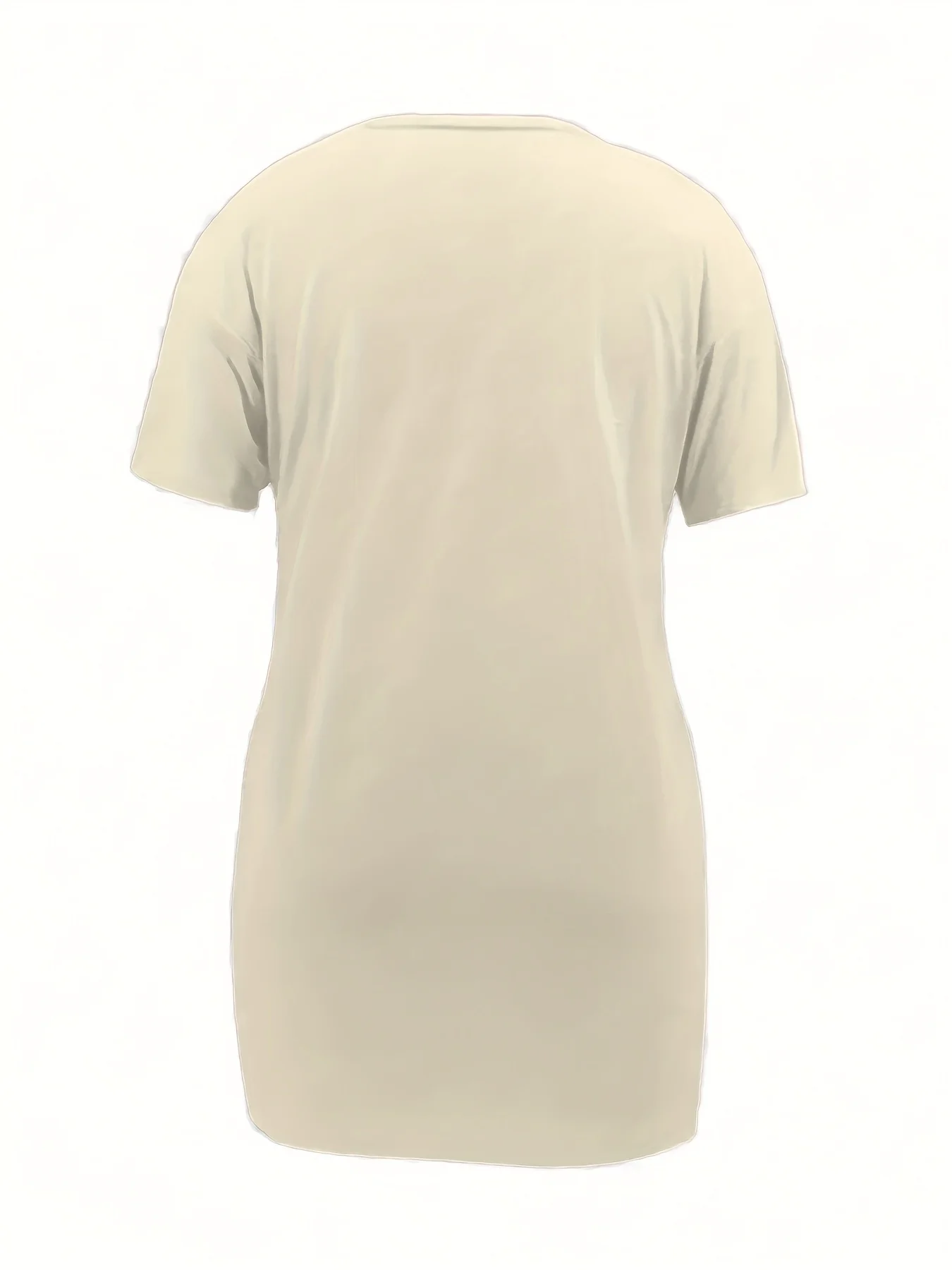 Stilvolles Plus-Size-T-Shirt-Kleid mit Seitenschlitzen für mühelosen Chic-Look – Detail 23