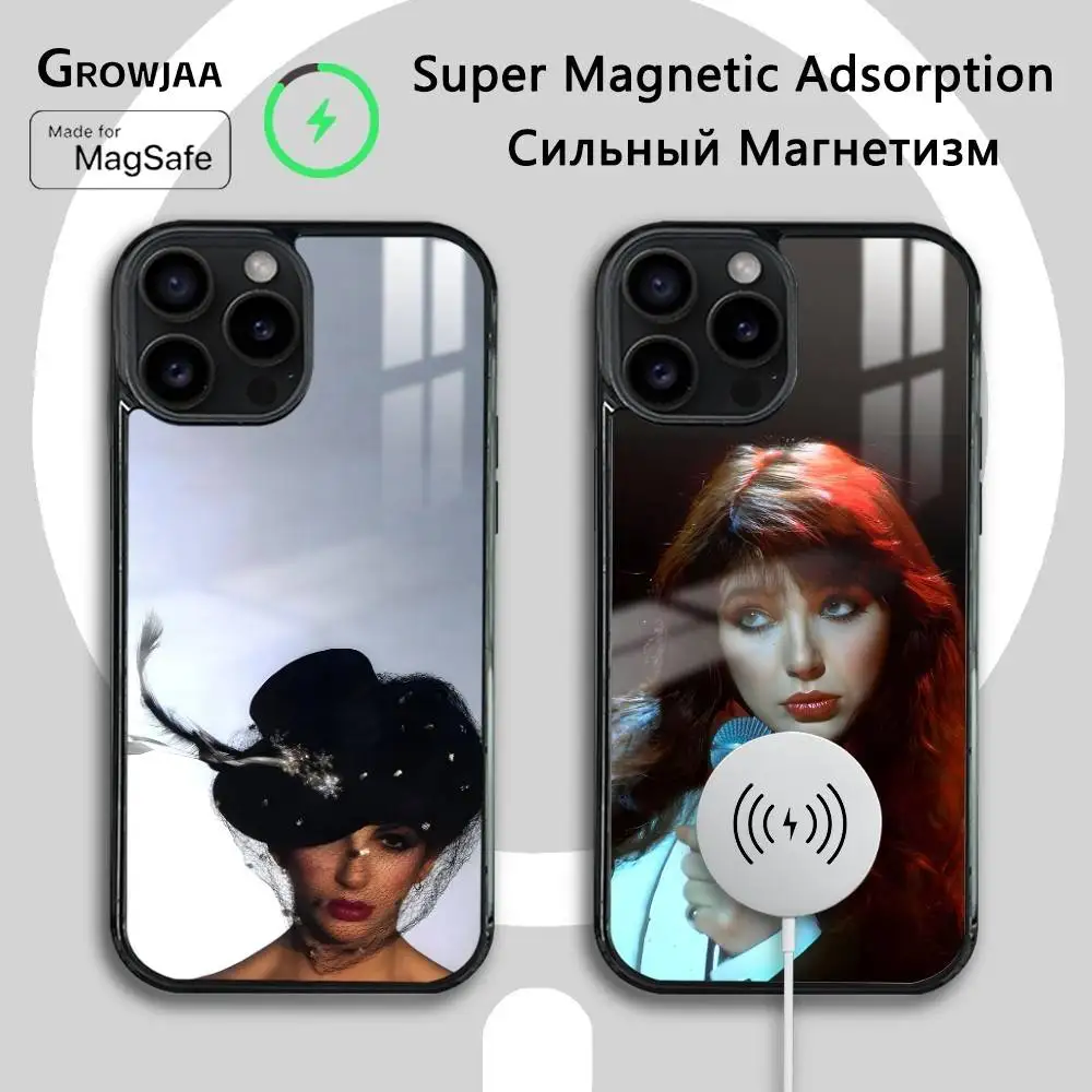 

K-Kate Bush Singer Retro Phone Case For iPhone 16 15 14 13 12 11 Pro Max Plus Mini Wireless Charging Magnetic Hard Shell