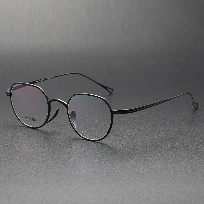 NONE Japanische handgemachte reine Titan ultraleichte Brille Rahmen Männer Frau Pologon verschreibung pflicht ige Brille optische Brille kmn1301 Gafas 5
