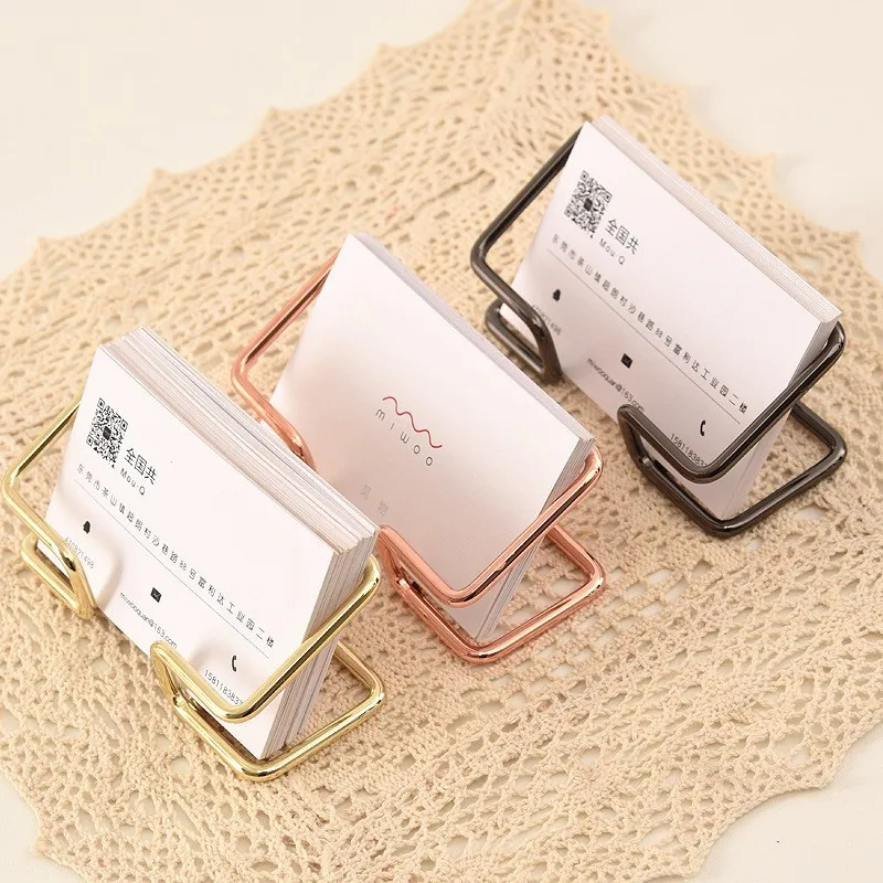 New Desktop Business Card Holder Fashion Metal Business Card Display Holder Modern Business Name Card Stand Home Office