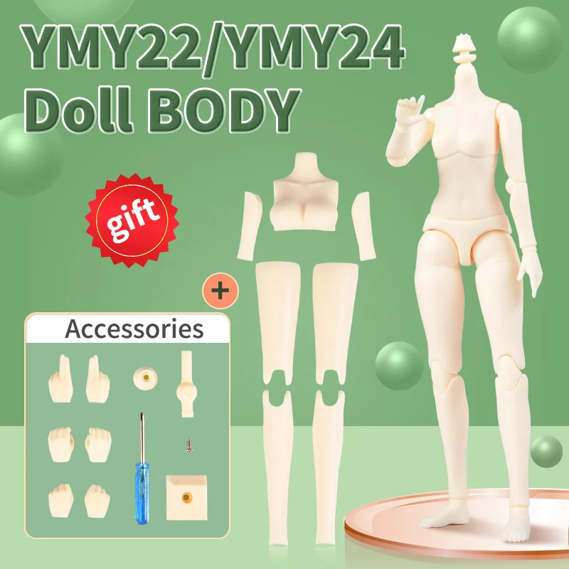 

YMY22 Body Obitsu24 22cm Moveable Joints girl Doll for GSC, Blyth,ICY,1/6 Bjd Doll Head Figure Replacement Hand Toy Accessories