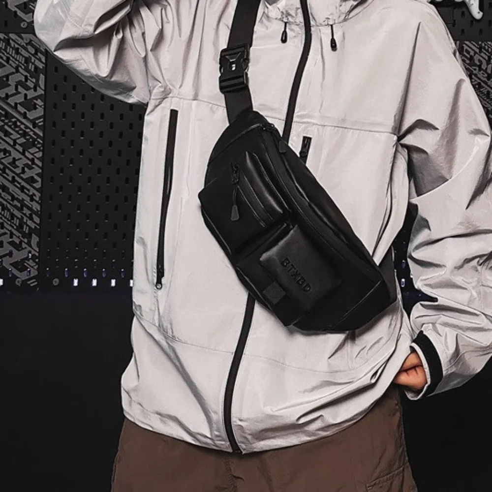 

Multi-function Men Chest Bag Lightweight Large Capacity Fanny Phone Pack Solid Color Wear-resistant Sports Phone Bag Riding