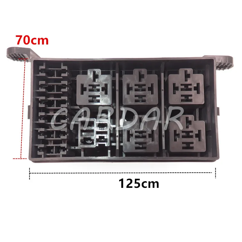 12-Slot Relay Box 6 Relays 6 ATC/ATO Standard Fuses Holder Block With Pins Universal Car Automotive Insurance AC Assembly