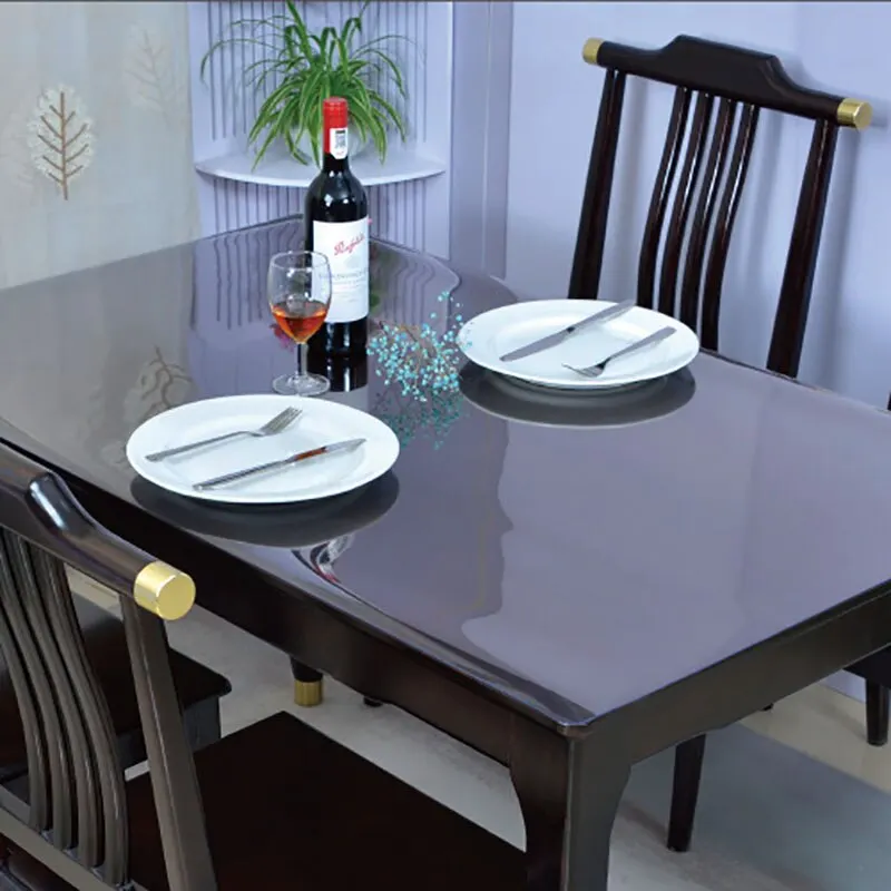 1PCS Anti Scald Table Mat Transparent Table Mat Soft Glass PVC Coffee Table Mat TV Counter Plastic Table Cloth