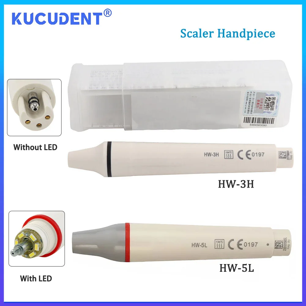 

KUCUDENT Dental Ultrasonic Piezo Scaler Handpiece HW-5L With Led HW-3H Without Led Fit Original Handle Teeth Whitening Tool