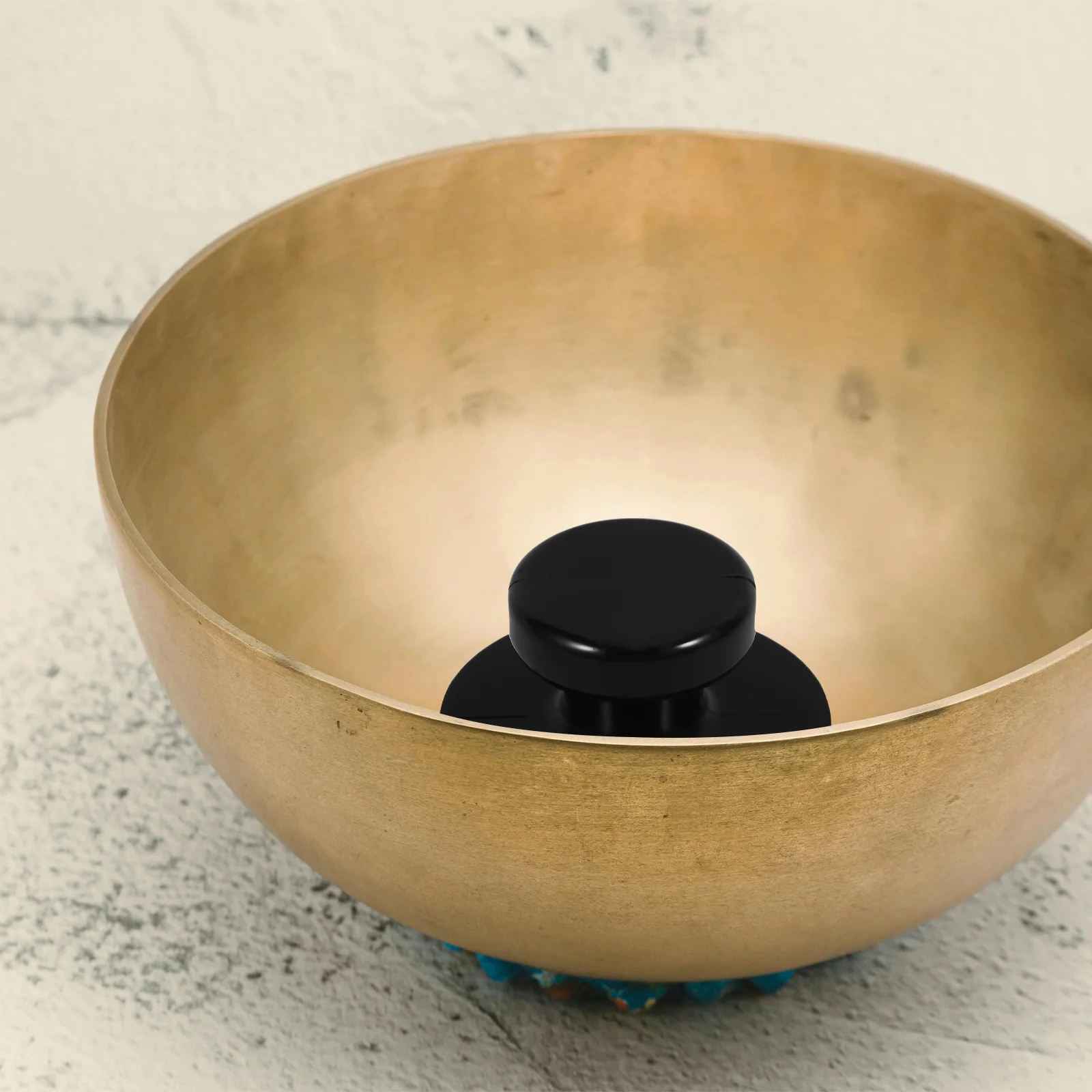 Chakra Bowls Suction Tray Singing Accessory Component Black Rubber Buddha Sound