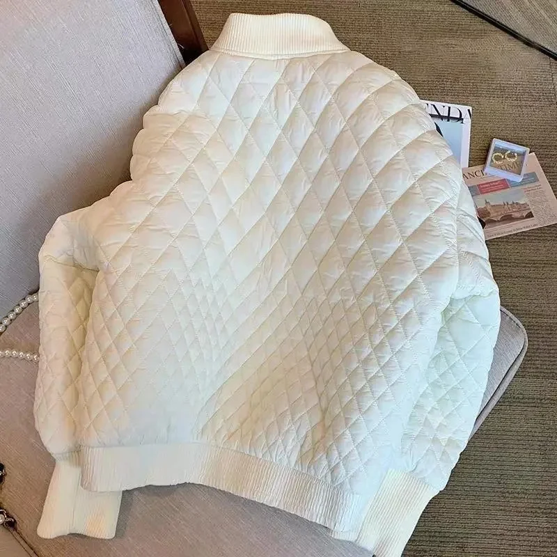 2023 neue Herbst Winter Baumwolle Jacke Lingge Design Baumwolle Mantel für Frauen Koreanische Vielseitige Freizeit Wärme Zipper Oberbekleidung