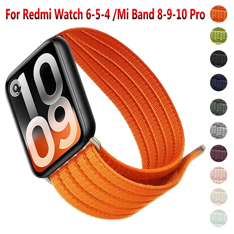 Nylon-Geflechtarmband für Xiaomi Mi Band 10 Pro/9 Pro/8 Pro Modisches Sportliches Komfortables Armband für Redmi Watch 6/5/4 Zubehör
