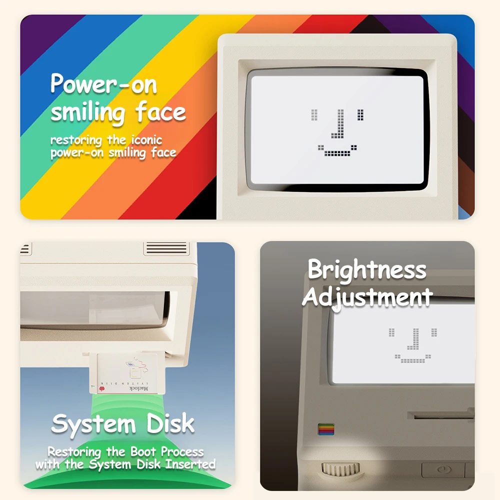 ساعة ماكلوك ريترو مع ضوء ليلي لتزيين طاولة الإبداع بجانب ساعة منبه لتزيين غرفة الأطفال