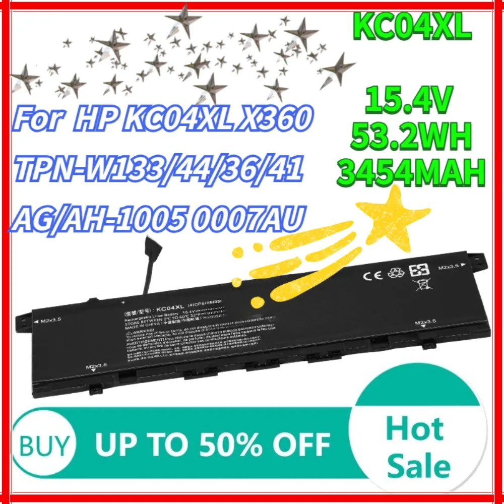 

KC04XL Battery For HP Envy X360 13-AR 13-AG 13-AQ000 13 AH Replace HSTNN-IB8K L08544-1C1 Laptop battery 15.4V 53.2WH 3454MAH