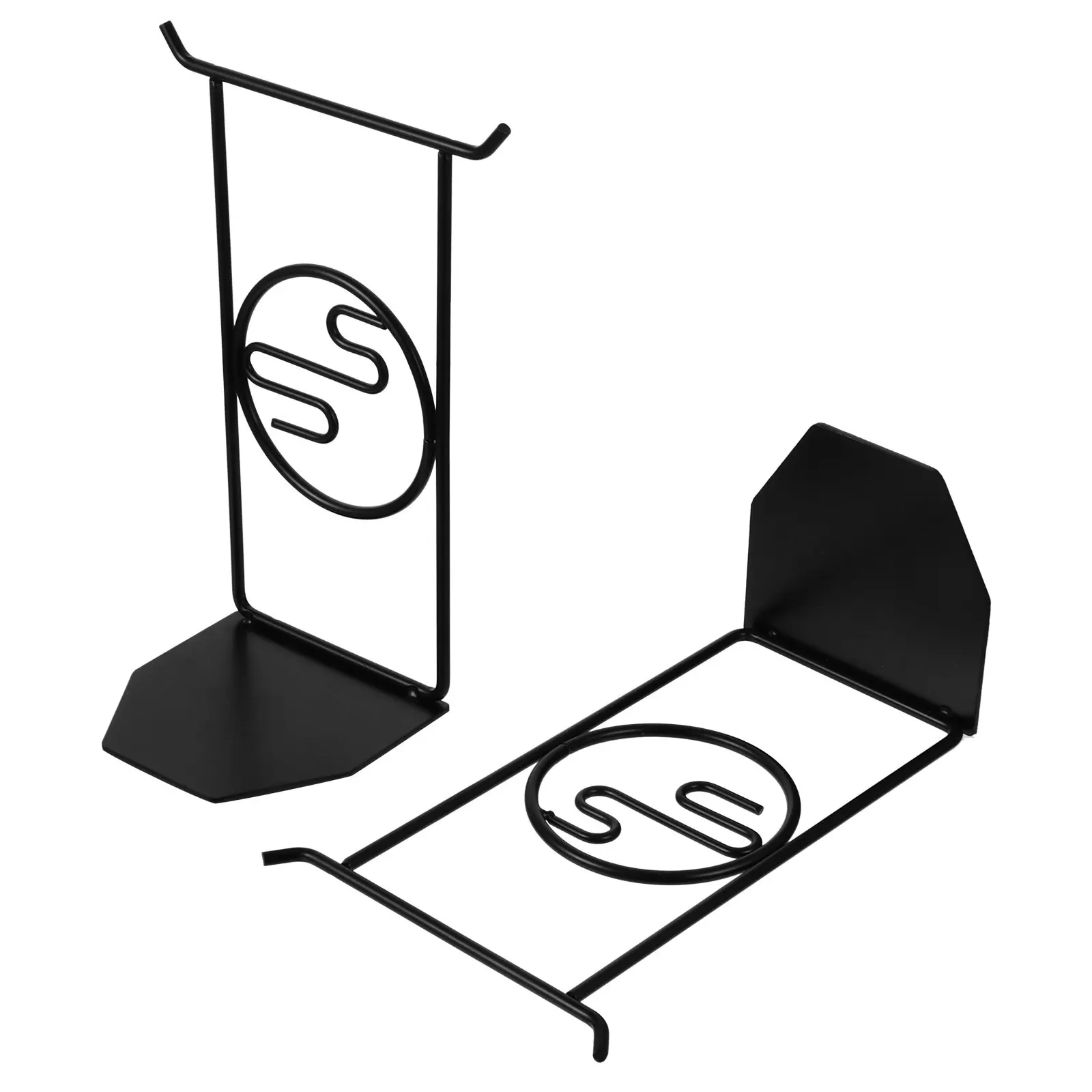 1Pair Premium Metal Bookends Heavy Duty Nonskid Book Stoppers for Home Office Library Classroom Book Organizer Modern Decor