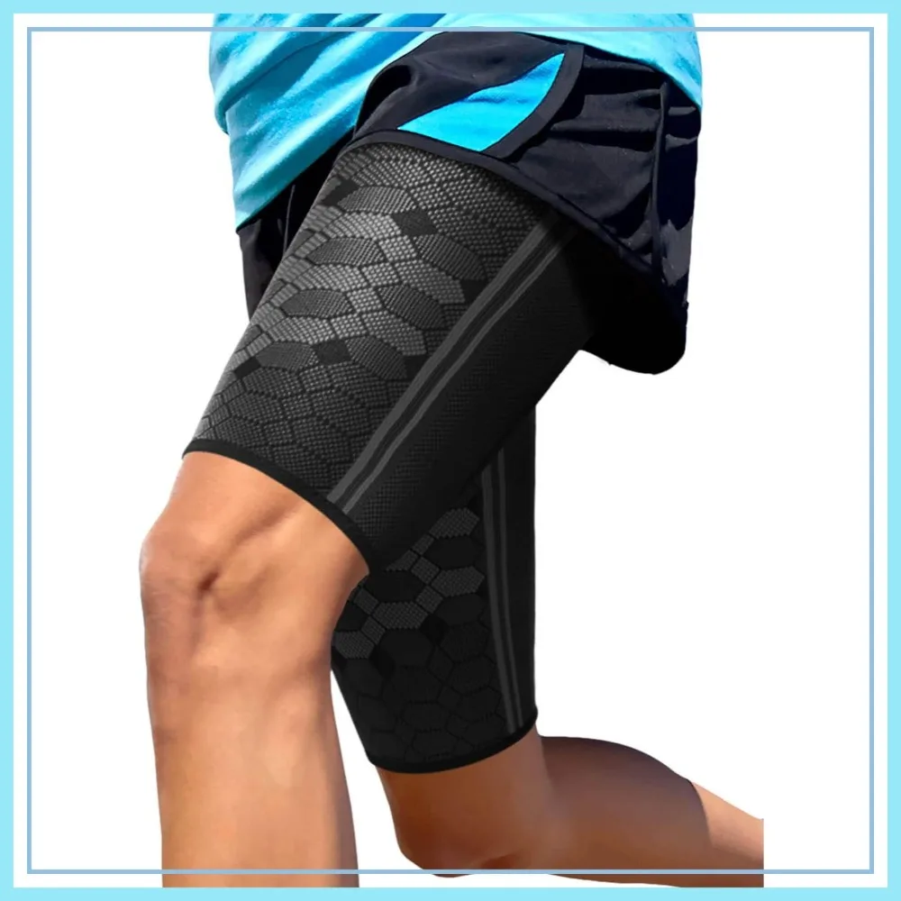 

Thigh Compression Sleeves (Pair) – Quad & Hamstring Support – Upper Leg Sleeves for Men & Women – Breathable Elastic Blend – Anti Slip