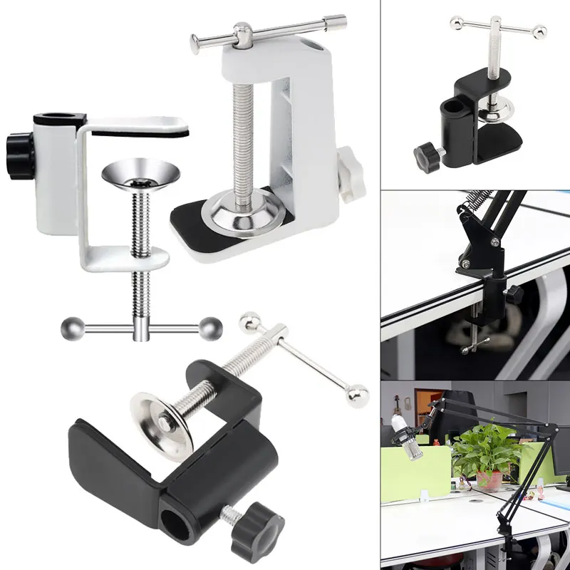 Universal Desk C Clamp Adapter Fixed Connector for Microphone Lamp Webcam Camera Support Stand Accessories