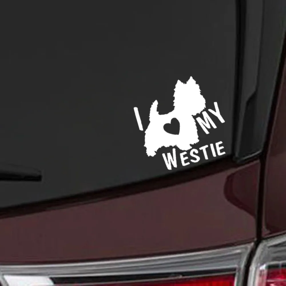 2D Flat I Love My West Highland Terrier Vinyl Sticker Fit All Cars Vehicle Decor